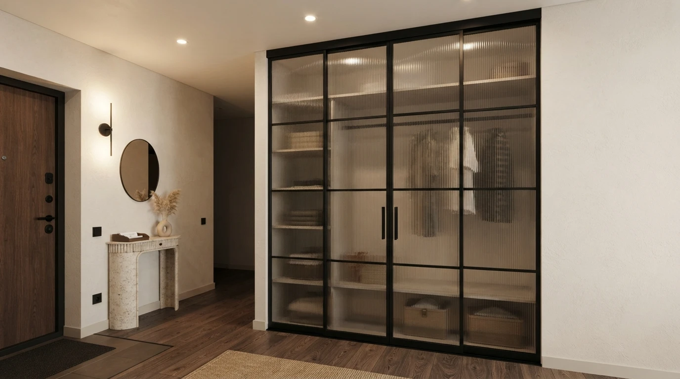Радиусная перегородка между гостиной и кабинетом — фото 10